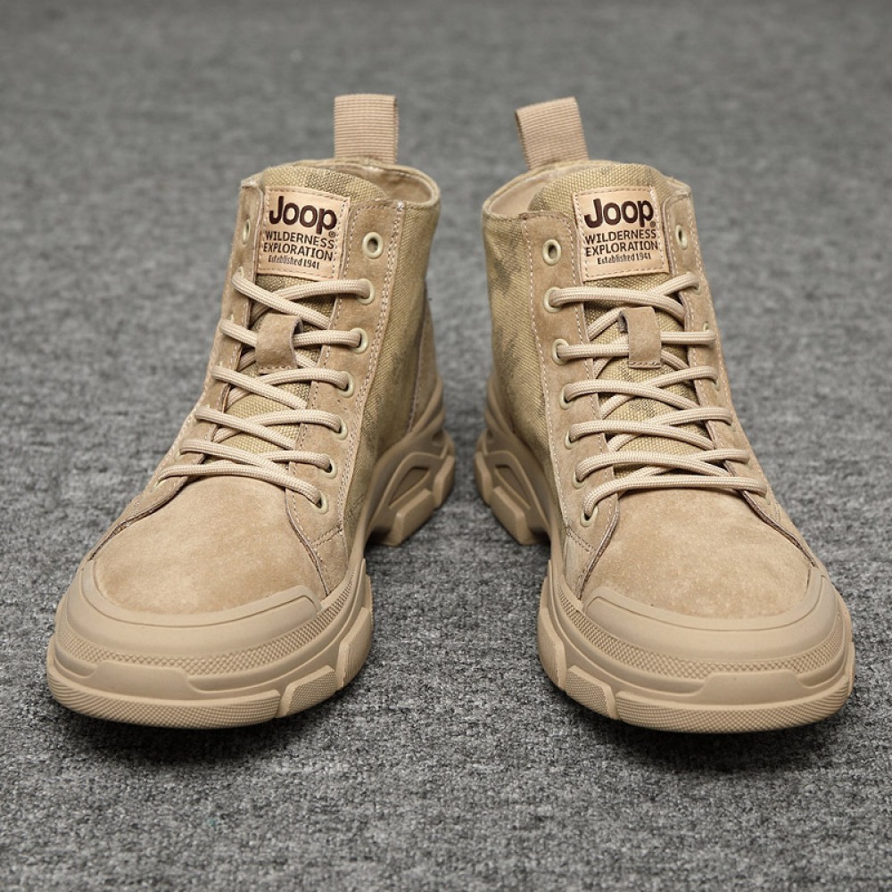 Autumn New Men's Mid-Top High-Top Trendy Short Leather Boots